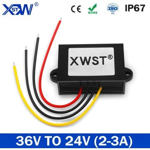 WaterProof DC DC 36V to 24V 2A 3A 72W STEP DOWN Power Converter Regulator 36V DC Buck Converter XWST Manufacturer CE RoSH Listed