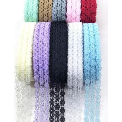 High Quality 10 Yards Lace Ribbon 25MM Width Lace Trim Fabric Embroidered Net lace trimmings for Sewing African Lace Fabric DIY