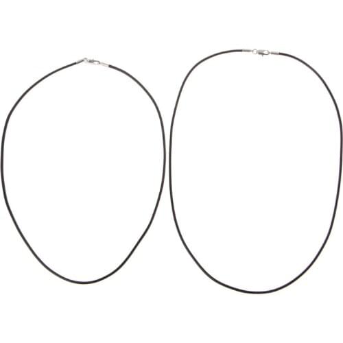 High Quality Black Silk Leather Cord Chain Necklace Rope with Lobster Claw Clasp