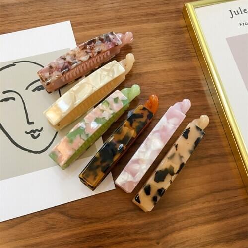 1pcs Vintage Leopard Acetate Hair Claw Banana Clips Marble Hair Clips Crab Hairpins For Women Girls Hair Accessories