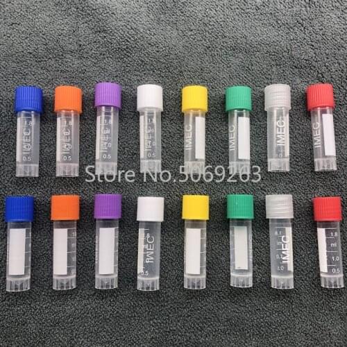 1 Pack 1.8ml Graduated Lab Plastic Freezing Tube Cryo Preservative Tube Sample Cryovial with Cover Vials with Caps