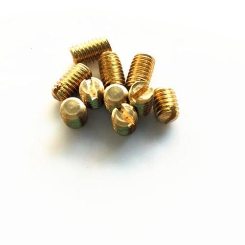 100Pcs M3 slotted headless screws grubs flat end tighten bolts screw brass bolt 3-12mm Length