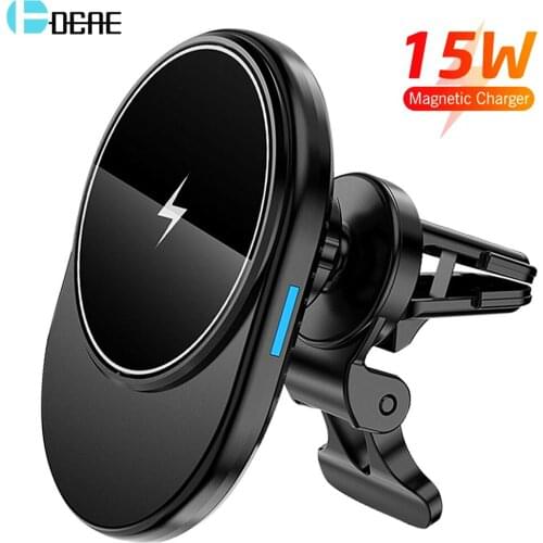 15W Magnetic Wireless Car Charger Mount Stand for iPhone 12 Pro Max Mini Automatic Magnet Air Vent Qi Fast Charging Phone Holder