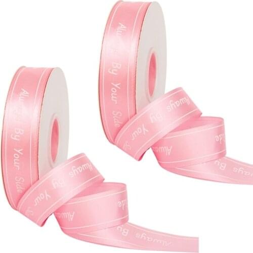 40GB 2 Rolls 50 Yards Satin Wrapping Ribbon for Wedding Favor Craft Gift Wrap Valentines Day Mothers Day Party Supplies