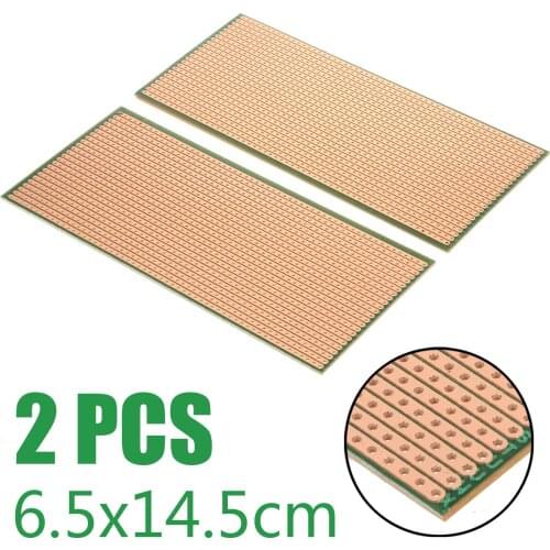 2pcs 6.5 x 14.5 cm PCB Single Side Copper Clad plate DIY PCB Kit Laminate Circuit Board