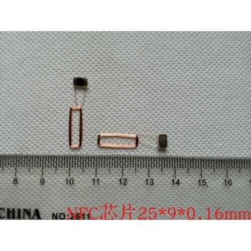 25*9*0.16mm ISO14443A 13.56MHz RFID IC NFC Nta213 chip coil RF passive COB and antenna