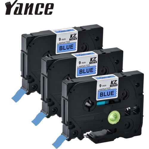 3Pcs TZe Tape Tze-521 Tz-521 Laminated Tape Compatible For Brother label printer 9mm black on blue Tze 521 label maker tape