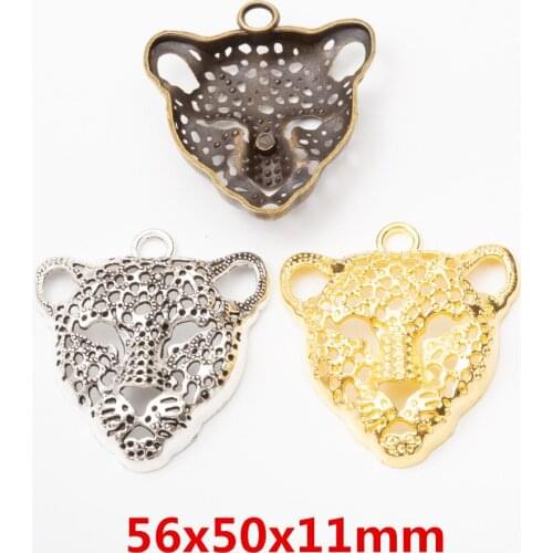 3pcs vintage lovely Leopard head charms Pendant diy earring fit bracelet 5775