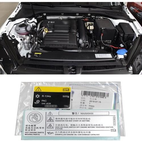 5Q0 010 008 D New Engine Parts Information Label AC Car Sticker R134a For VW Golf 7 Jetta Passat Polo Tiguan Vento Touran Arteon