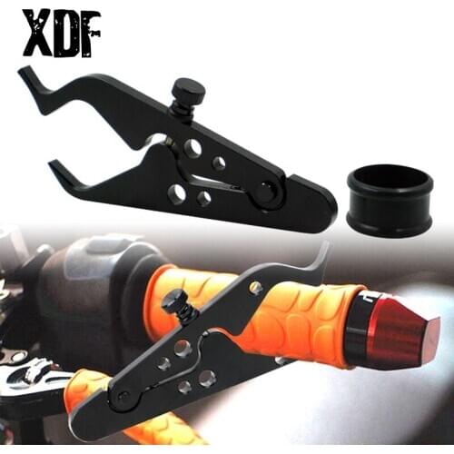Motorcycle CNC Aluminum Cruise Control Throttle Lock With Anti-slip Silicone Ring Assist Retainer Grip Rubber Throttle Clamp