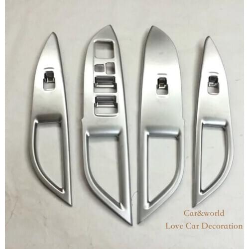 Car-styling For Mitsubishi Outlander 2013-2019 Interior Door Armrest Window Switch Cover Panel Trim ABS chrome Accessories