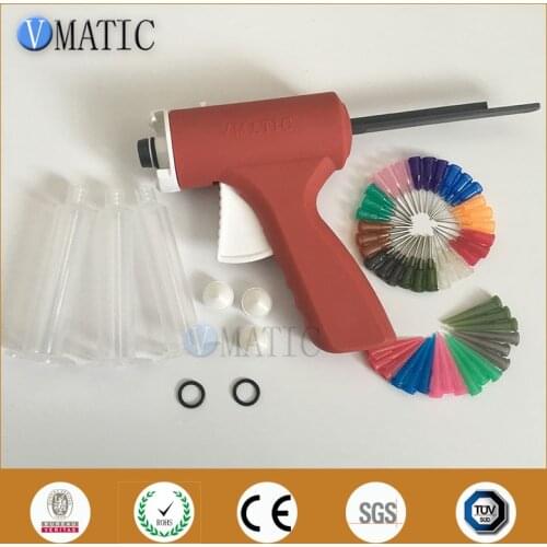 Free Shipping 10 cc ml Glue Dispensing Caulking Syringe Gun With Plastic Syringe & Needles