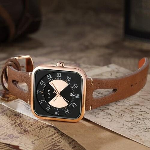 2021 Top Brand Relojes Hombre Fashion Watch Men Square Waterproof Square Design Quartz Watches Male Clock Leather Horloges