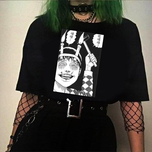 Junji Ito T-Shirt Men Unisex Anime Cartoon Men Tee Shirt Summer Tops Short Sleeve Harajuku T Shirt Tops
