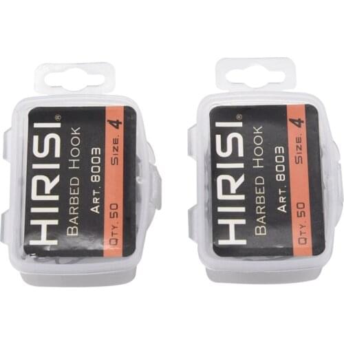 Hirisi 100Pcs High-Carbon Steel Barbed Carp Fishing Hooks Pack
