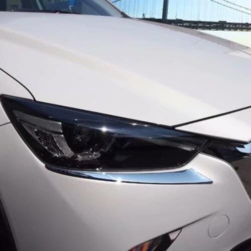 For Mazda CX-3 CX3 2016 2017 2018 2019 2020 ABS Chrome Parts Head Front Light Lamp Eyebrow Cover Trim Accessories Decoration