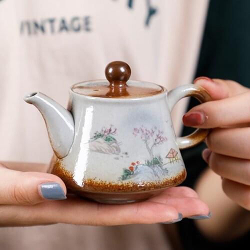 Jingdezhen Tea Pot Handmade Ceramic Teapot 130ml Vintage Teaware Master Pot Chinese Kung Fu Tea Set Drinkware Tea Kettle Crafts