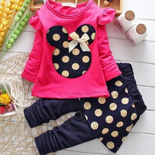 Girls Sets New Spring Autumn Children Clothing Girls Cartoon Casual Minnie Set T-shirt+Pants Infant Outfit Kids Clothes Suit