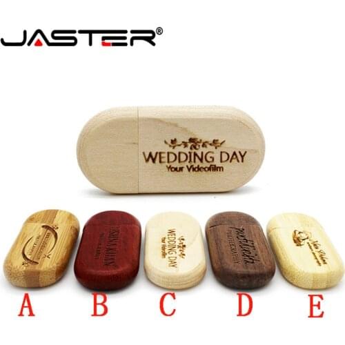 JASTER Wood usb Flash Drive pen drive 4GB 16GB 32GB 64GB Pen drive Gifts memory stick U Disk 100% Real Capacity 1PCS free logo