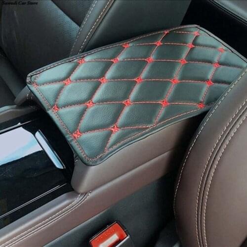 Leather Car Armrest Mat Universal Interior Auto Armrests Storage Box Mats Dust-proof Cushion Cover Armrest Protector Waterproof