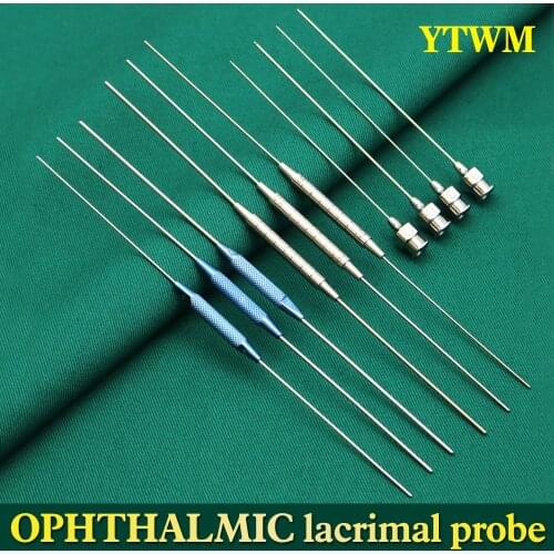 Micro ophthalmic instruments double ended lacrimal passage probe with hole flushing stainless steel probe plugging tool
