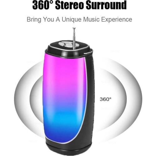 Powerful Portable Speakers Bluetooth Speaker Column Wireless soundbar with LED Night Light TF Card FM Radio Boombox Built-in Mic