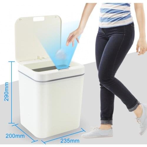 14L Inductive Trash Can Touchless Automatic Infrared Sensor Garbage Can Rechargeable Battery Powered Office Bedroom Waste Basket