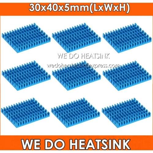 WE DO HEATSINK 30x40x5mm Without or With Thermal Pad Blue Slotted Anodized Aluminum Heatsink Cooler for Raspberry Pi 4B