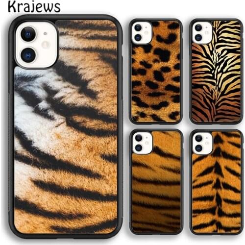 Krajews ANIMAL Tiger PRINT SKIN soft Phone Case Cover For iPhone 5s SE 2020 6s 7 8 plus X XS XR 11 12 mini pro max coque Shell