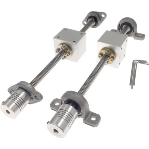 3D Printer CNC T8 Screw Set Horizontal Screw Rod or Vertical Screw Rod Pitch2mm Lead8mm Length100mm200mm300mm450mm500mm800mm