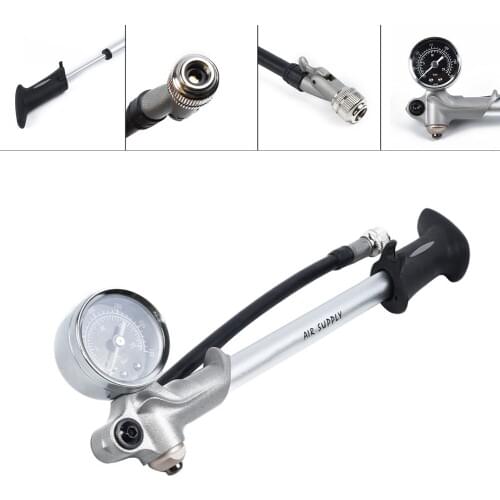 High-Pressure Bicycle Pump Inflator 300psi MTB Bike Compact Suspension Fork Rear Shock Pump 7.05 Bike Pump Aluminum alloy