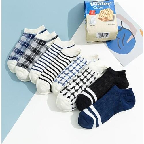 Womens Mens Unisex Socks Low Cut Boat Socks 1 Pair Plaid Style Cotton Socks Spring And Summer Socks Short Ankle Socks