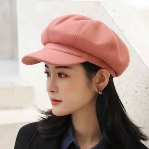 Women Beret Hat Wool Artist Cap Casual Dome Hat