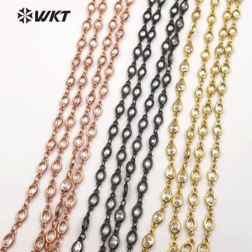WT-BC114 WKT New wholesale multi-color optional cubic oxidized ochre metal ladies necklace
