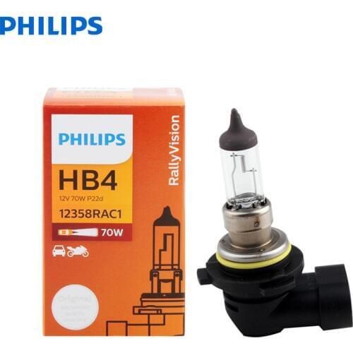 Philips Rally Vision 9006 HB4 12V 70W P22d 12358RAC1 Off Road Super Bright Light Car Halogen Head Bulb Auto Fog Lamp (Single)