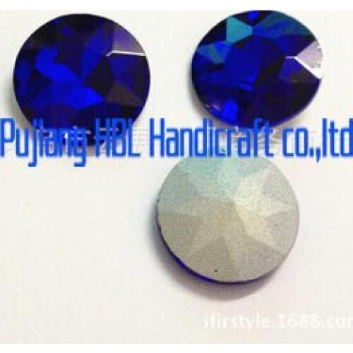 Sapphire 16mm 156pcs/lot Flower Round Shape Fancy Stone PointBack Crystal Stone For Garments,Bags,Casual Dresses,DIY