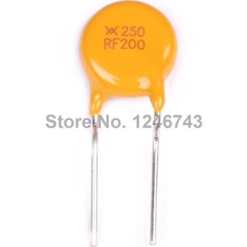 100PCS/LOT PTC Resettable Fuses 250V 0.2A 200mA TRF250-200 PPTC Polymeric PTC PolySwitch