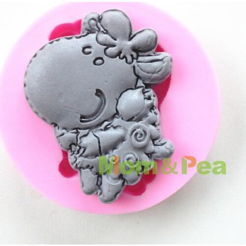 Mom&Pea 0620 Free Shipping Big Head Sheep Shaped Silicone Mold Cake Decoration Fondant Cake 3D Mold
