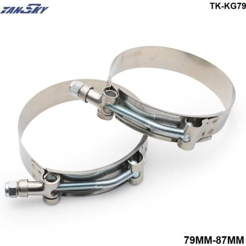 3" INCH (79MM-87MM) SILICONE TURBO HOSE COUPLER T BOLT SUPER CLAMP KIT TK-KG79