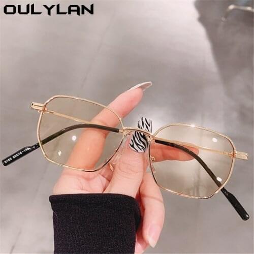 Oulylan Vintage Y2K Sunglasses Women Men Luxury Brand Design Sun Glasses Retro Metal Small Goggles Male Driving Eyewear UV400