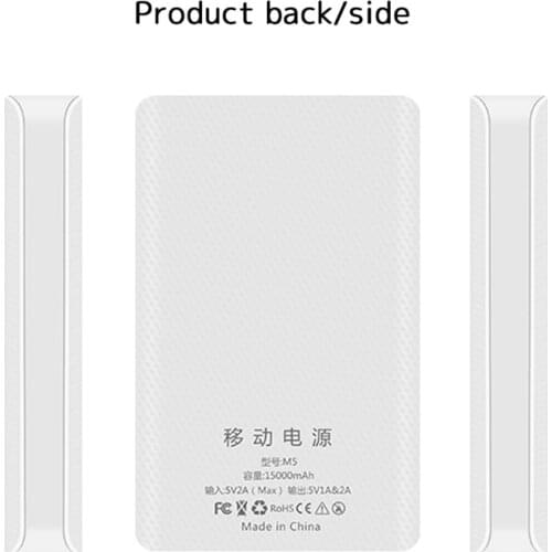 15000mAh Power Bank Shell Digital Display Powerbank Shell Micro Type-c Input Dual USB Port 5*18650 Battery Charger Box