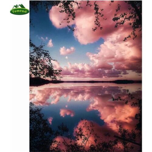 YUMEART Mosaic Pattern Stitch Cross DIY Diamond Painting ZKter Cloud Scenery Cross Stitch Diamond Painting Craft Plastic Canvas