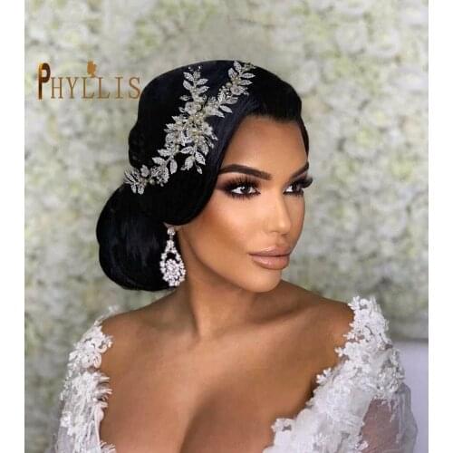 A283 Soft Clay Flower Wedding Hair Comb Bridal Wedding Gold Silver Alloy Leaves Bridal Headpiece Headwear Women Headdress Tiara