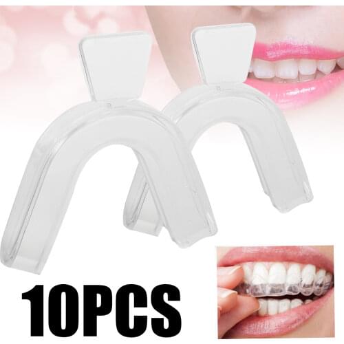 10pcs Food Grade Silicone Teeth Whitening Trays Dental Mouthguard Splint White Teeth Mouth Trays Guard Care Oral Hygiene