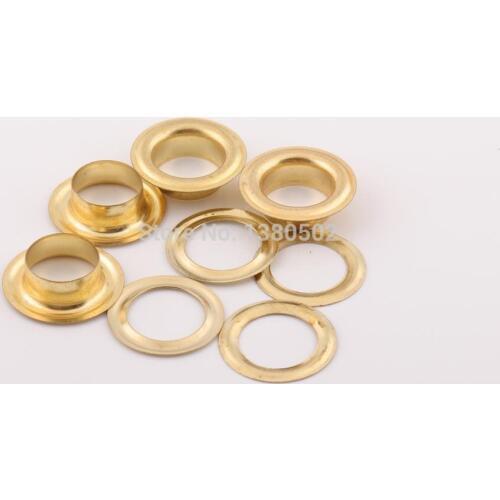 100pcs/lot 17mm gold color Eyelets with Gromment for Leather craft garment belt accessories