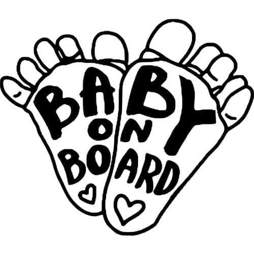 15*12.8cm Baby on board feet cuty sticker vinyl decal Cute And Interesting Fashion Sticker Decals Modern Decal