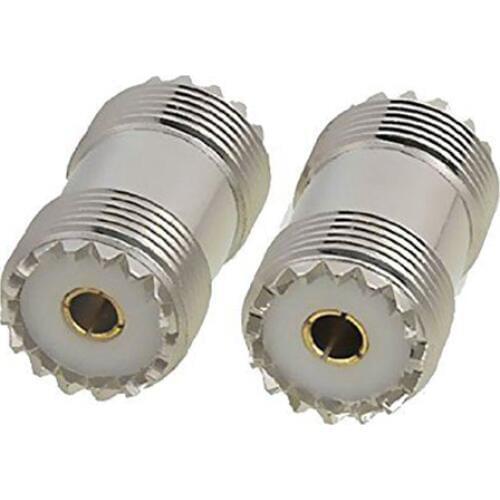 2-Pack PL-259 UHF Female to UHF Female Coax Cable Adapter S0-239 UHF Double Female Connector Plug