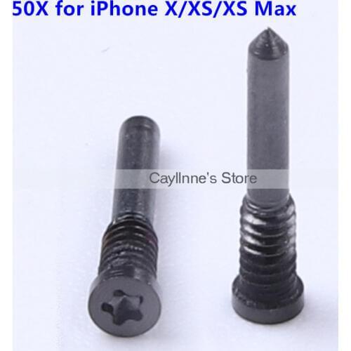 50pcs Back Cover Bottom Screw for iPhone X & XS Max Dock Connector Five 5 Point Star Pentalobe Screws Sets