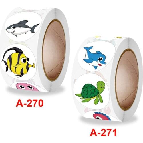 500pcs Cartoon Shark Sticker for Kids 8 Designs Whale Reward Sticker for Birthday Party Gift Decoration Encourage Sticker