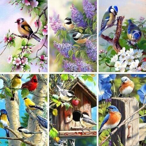 5D DIY Diamond Painting Birds Cross Stitch Full Drill Square Diamond Embroidery Animals Mosaic Picture of Rhinestones Home Decor